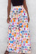 Letter Print Casual Letter Print Patchwork Loose High Waist Wide Leg Full Print Bottoms