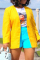 Yellow Fashion Casual Solid Cardigan Outerwear