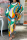 Green Casual Print Patchwork O Neck Irregular Dress Dresses