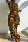 Leopard print Fashion Casual Tight-Fitting Hip Poplin Frill Jumpsuits