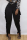 Black Sexy Solid Tassel Skinny High Waist Pencil Solid Color Bottoms