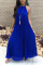 TibetanBlue Fashion Sexy Sleeveless Loose Pleated Dress