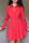 Red Casual Solid Split Joint Turndown Collar Shirt Dress Dresses