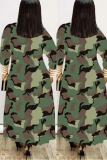 Camouflage Fashion Casual Extended Print Cape Coat