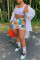 Pink Fashion Casual Print Basic Plus Size Shorts