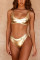 Gold Sexy Sleeveless One-piece Swimsuit