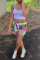 Yellow Fashion Casual Print Basic Plus Size Shorts
