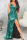Green Sexy Solid High Opening Cake Skirt Dresses