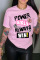 Pink Casual Letter Print Split Joint O Neck T-Shirts