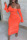 Tangerine Sexy Solid Split Joint Asymmetrical Oblique Collar Pencil Skirt Dresses