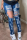 Dark Blue Street Solid Ripped Mid Waist Skinny Denim Jeans