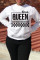 White Fashion Casual Letter Print Basic O Neck Plus Size Tops