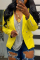 Yellow Fashion Casual Solid Pocket Buttons Turndown Collar Outerwear