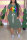 Army Green Fashion Casual Printed Short Sleeve Dress
