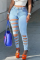 White Street Solid Ripped Mid Waist Skinny Denim Jeans
