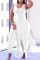 White Fashion Casual Solid Tassel Vests U Neck Plus Size Two Pieces