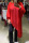 Red Sexy Casual Solid See-through Asymmetrical Half A Turtleneck Tops (Without Belt)