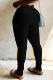 Black Fashion Casual Patchwork Tassel Plus Size Jeans
