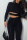Black Fashion Sportswear Solid Hollowed Out Split Joint Half A Turtleneck Long Sleeve Two Pieces