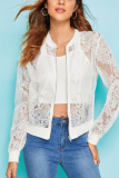 White Sexy Perspective Mesh Gauze Jacket (Only Jacket)