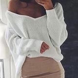 White Trendy Long Sleeves Sweaters
