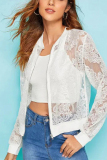 White Sexy Perspective Mesh Gauze Jacket (Only Jacket)