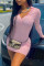 Pink Fashion Casual Solid Split Joint Zipper Collar Long Sleeve Dresses