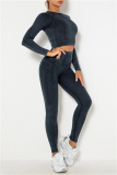 Black Casual Sportswear Solid Patchwork Two-piece Set
