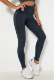 Black Casual Sportswear Solid Patchwork Skinny High Waist Trousers