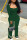 Ink Green Casual Solid Patchwork Square Collar Long Sleeve Two Pieces