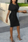 Black Fashion Sexy Short Sleeve Dress