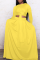 Yellow Casual Solid Patchwork O Neck Long Sleeve Two Pieces