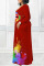 White Casual Print Patchwork V Neck Long Sleeve Dresses