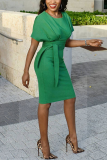 Green Fashion Sexy Short Sleeve Dress