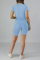 Grey knit Sexy Solid Two Piece Suits Patchwork Straight Short Sleeve
