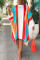 Colour Fashion Casual Print Split Joint O Neck Long Sleeve Dresses