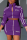 purple Fashion Sexy adult Two Piece Suits Letter Solid Embroidery Patchwork Zippered Hip skirt Lo