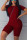 Wine Red knit Sexy Solid Two Piece Suits Patchwork Straight Short Sleeve