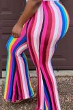 Colour Sexy Striped Patchwork Plus Size 