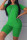 Green knit Sexy Solid Two Piece Suits Patchwork Straight Short Sleeve