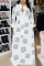 White Fashion adult Sexy Cap Sleeve Long Sleeves Square Swagger Floor-Length Print camouflage ba