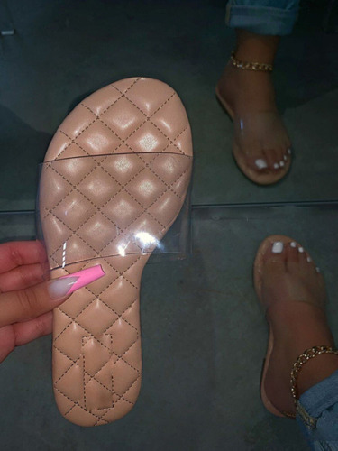 Apricot Fashion Casual Patchwork See-through Comfortable Slippers