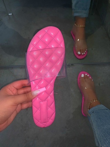 Pink Fashion Casual Patchwork See-through Comfortable Slippers