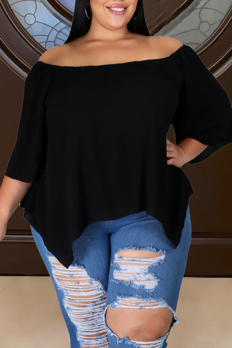 asymmetrical tops plus size