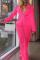 Black Casual Solid Patchwork Turndown Collar Long Sleeve Two Pieces