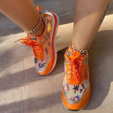 Yellow Fashion Casual Bandage Patchwork Sport Shoes