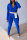 Royal Blue Sportswear Solid Patchwork Zipper Collar Long Sleeve Two Pieces (Without Belt)