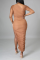 Brown Sexy Solid Slit One Shoulder Irregular Dress Dresses