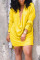 Yellow Sexy Solid Patchwork V Neck Straight Dresses