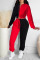 Red Casual Solid Hollowed Out Split Joint Pocket O Neck Long Sleeve Two Pieces